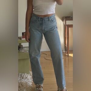 madewell low slung straight - light wash